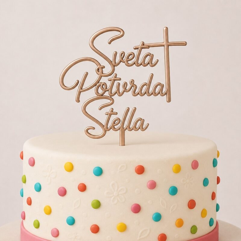 Personalizirani 3D printani toper Sveta Potvrda s imenom Stella