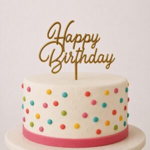 3D printani toper za tortu Happy Birthday
