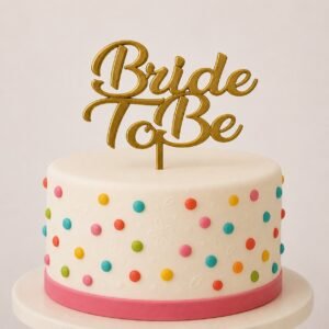 Zlatni 3D printani toper Bride to Be za tortu