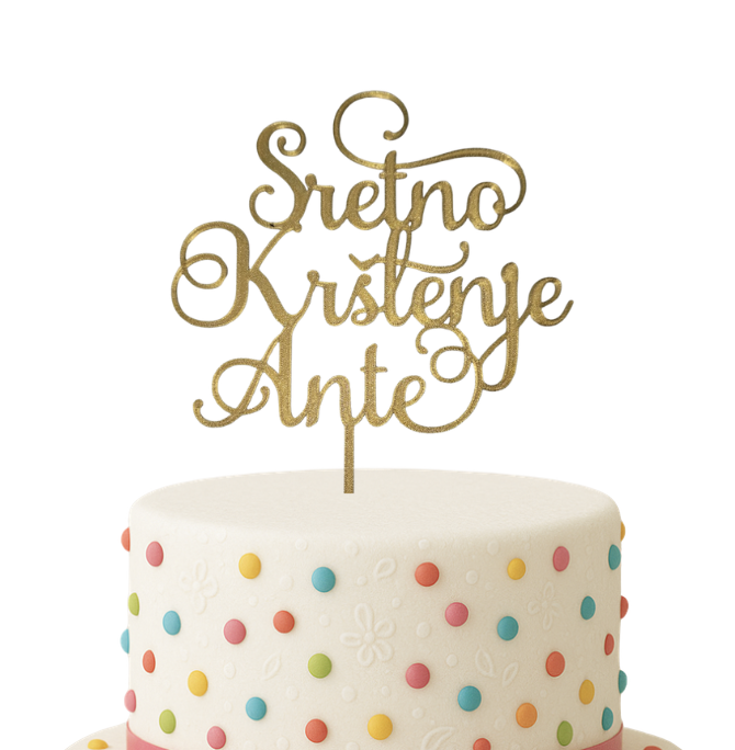Personalizirani toper za tortu s imenom i prigodom