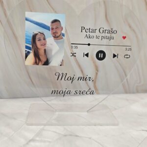 Personalizirano  srce sa slikom i omiljenom pjesmom