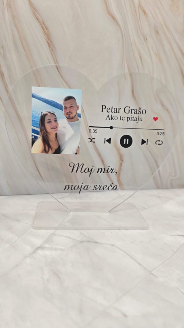 Personalizirano  srce sa slikom i omiljenom pjesmom