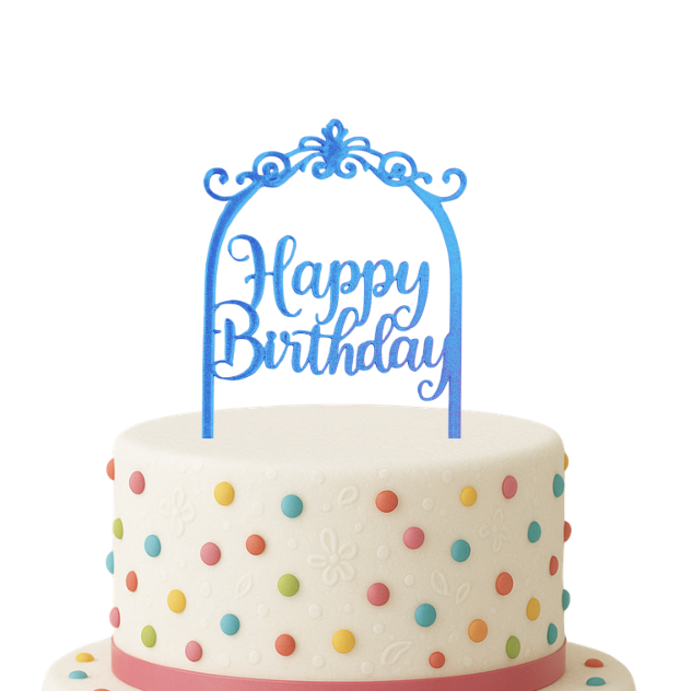 3D printani Happy Birthday toper za tortu u boji po želji