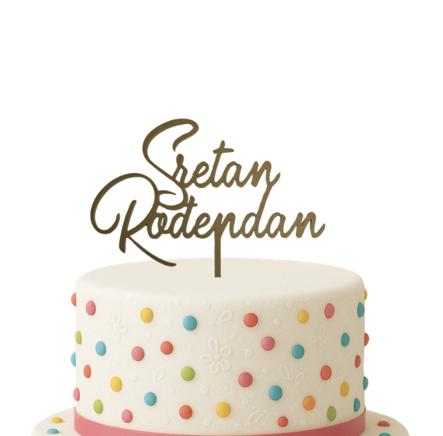 Toper za tortu Sretan Rođendan u elegantnom dizajnu